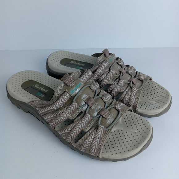 Skechers Reggae Repetition Sandals Womens 7 Tan Slide Strappy Slip On Outdoor - Picture 1 of 8